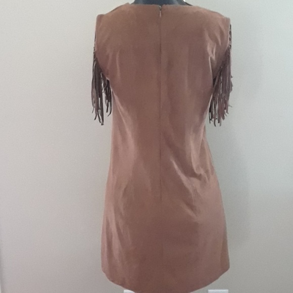 Express Faux Suede Fringe Dress - Picture 4 of 8